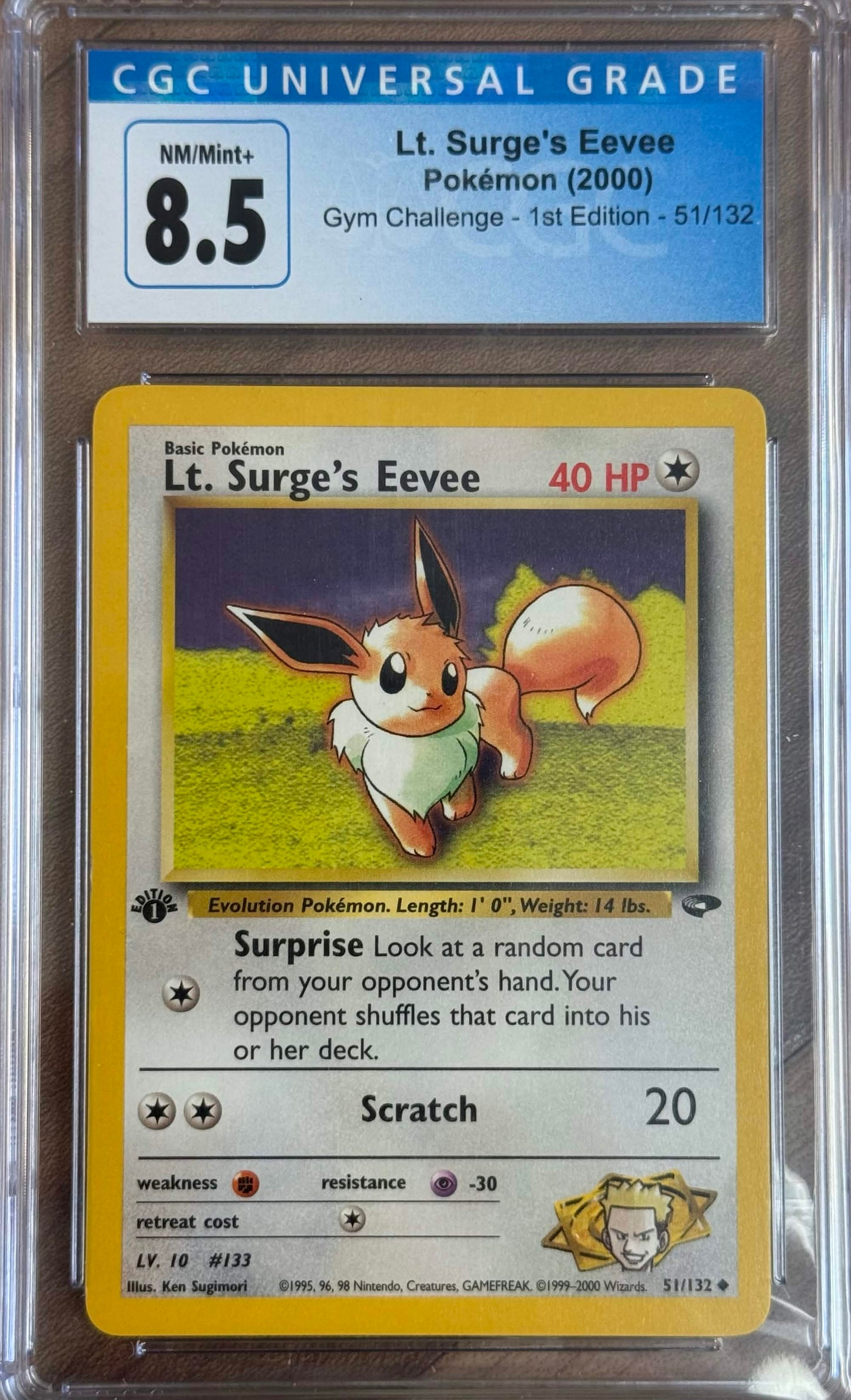 CGC 8.5: Lt. Surge's Eevee 51/132
