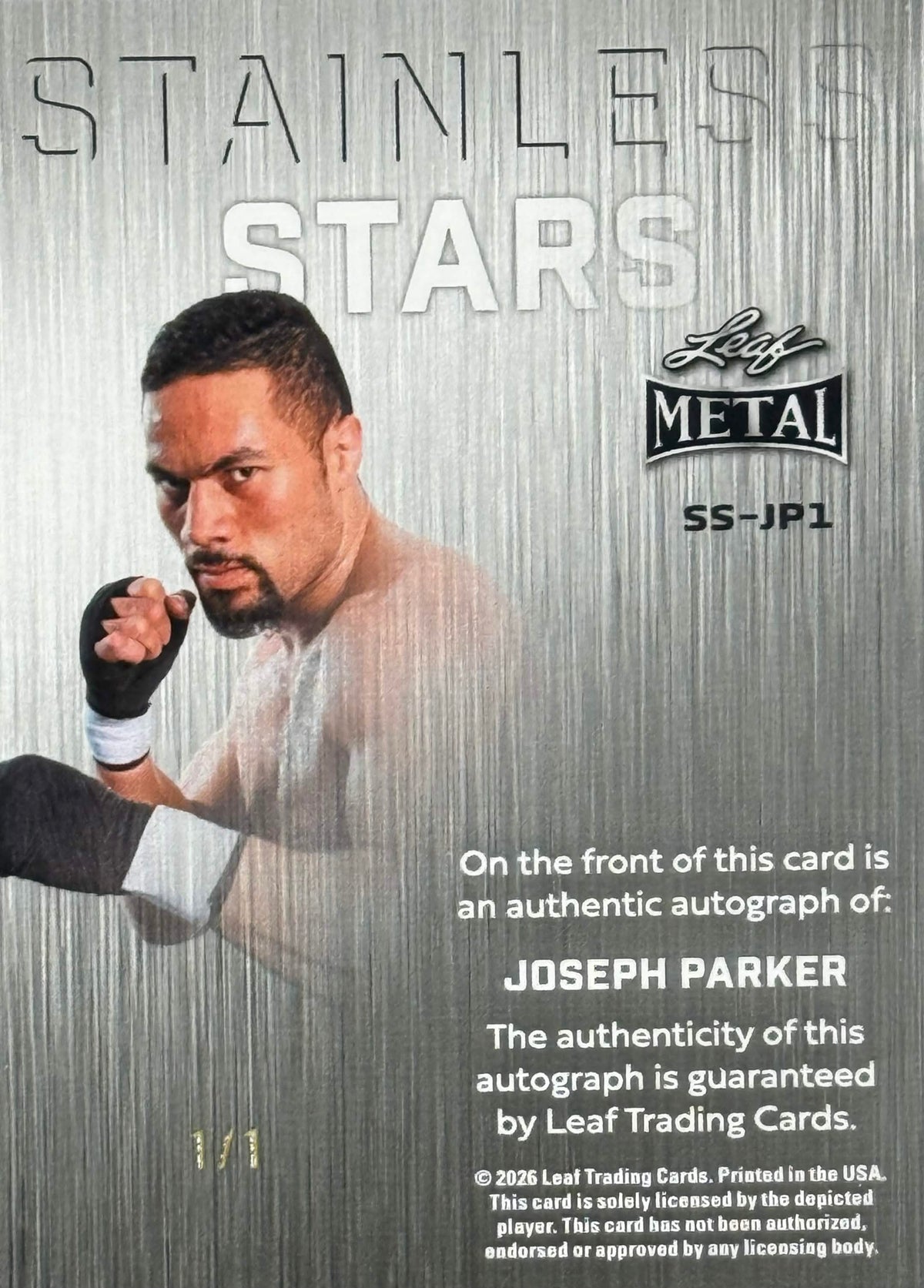 Joseph Parker 1/1 Autograph (Leaf)