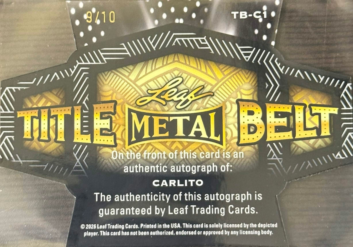 Carlito Title Belt 9/10 Autograph (Leaf)