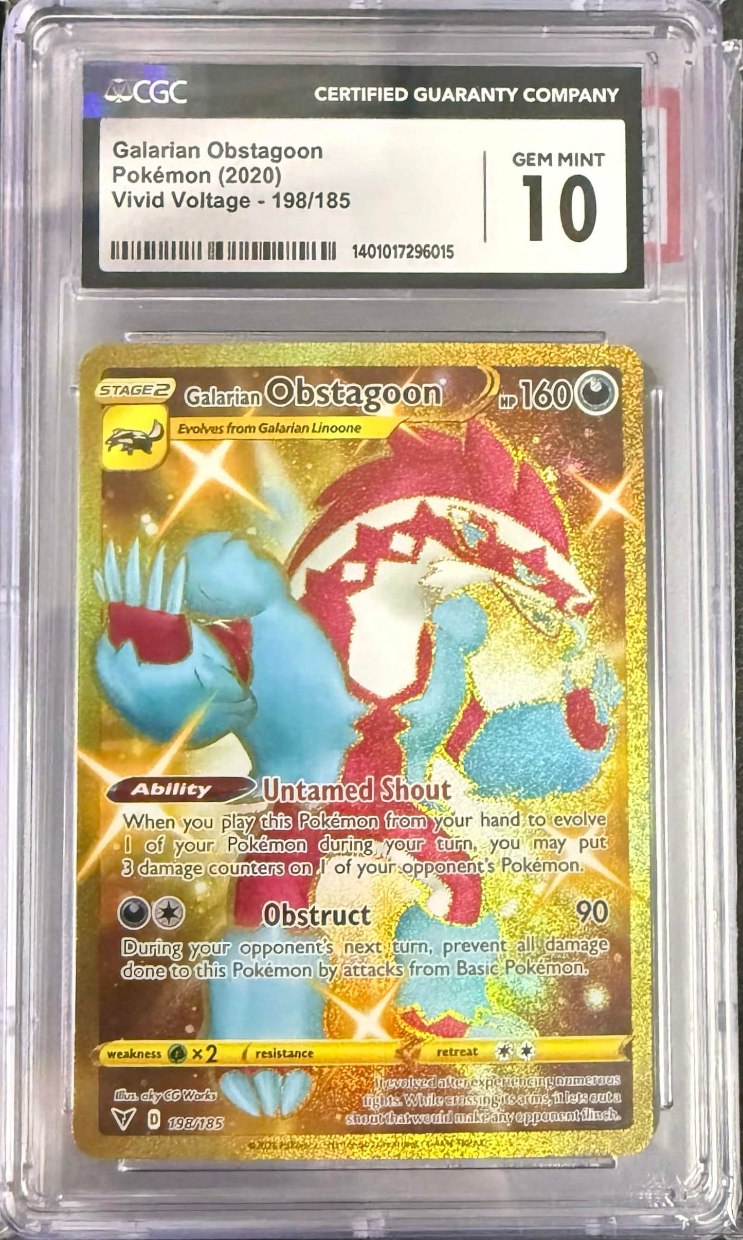 CGC 10: Galarian Obstagoon 198/185