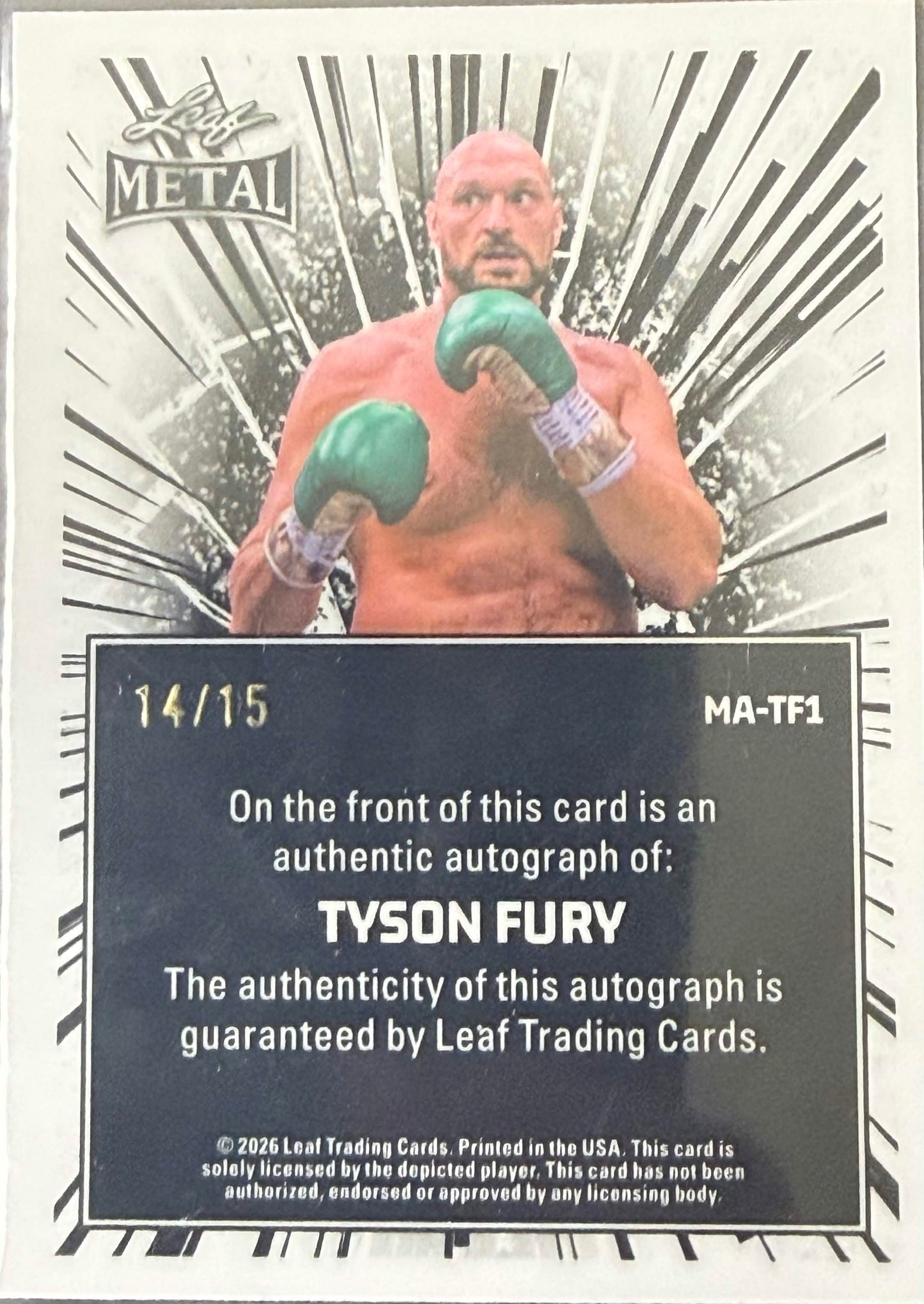 LEAF RING KINGS: Tyson Fury 14/15 Autograph #MA-TF1