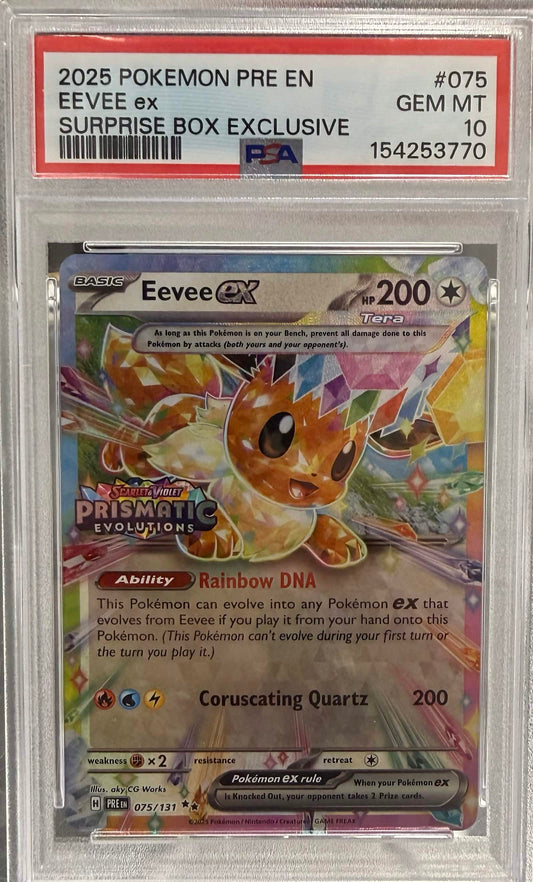 PSA 10: Eevee ex (Prismatic Evolutions Stamp)